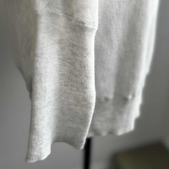 Cynthia Rowley Light Heather Grey Cotton Blend Knit Funnel-Neck Sweater – US 1X - Picture 13 of 14